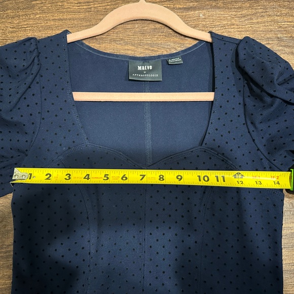 Anthropologie Maeve Women's Sevigny Blue Polka Dot Puff Sleeve Blouse‎ (set) - Picture 11 of 12